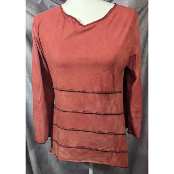 Jude Stuecker Bohemian Medieval Asymmetrical Terra Cotta Top Size Small - Picture 6 of 8
